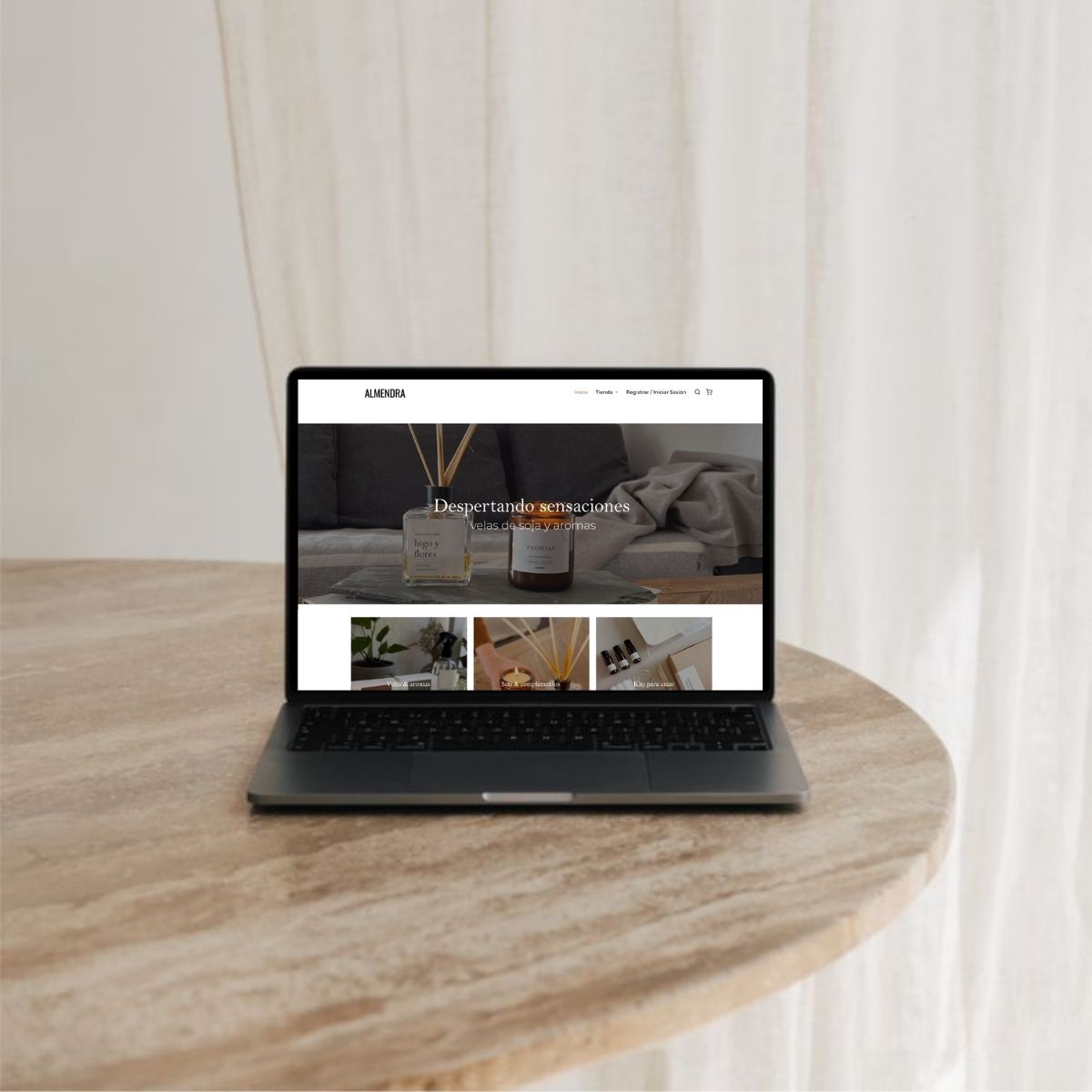 Trabajo gráfico para Almendra Home Deco, estudio de diseño en uruguay